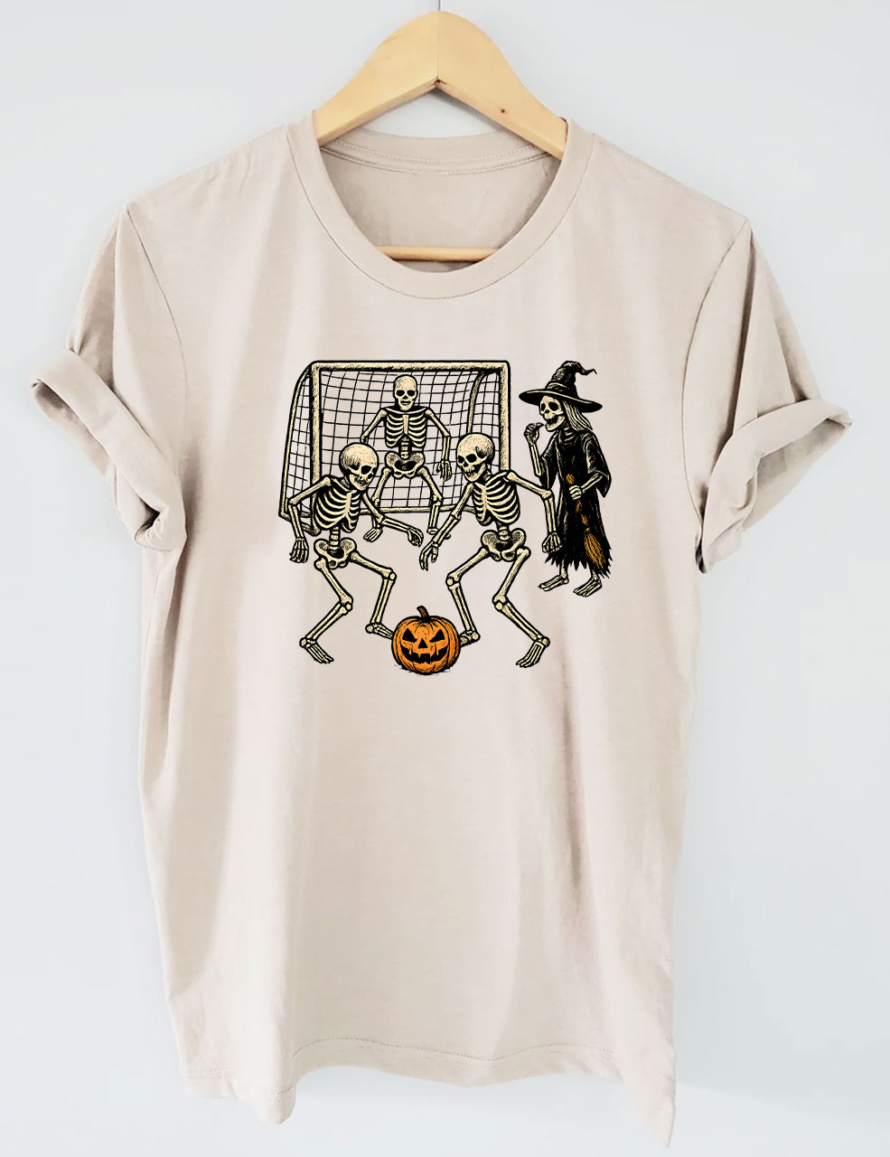 Skeletons Playing Soccer Funny T-Shirt