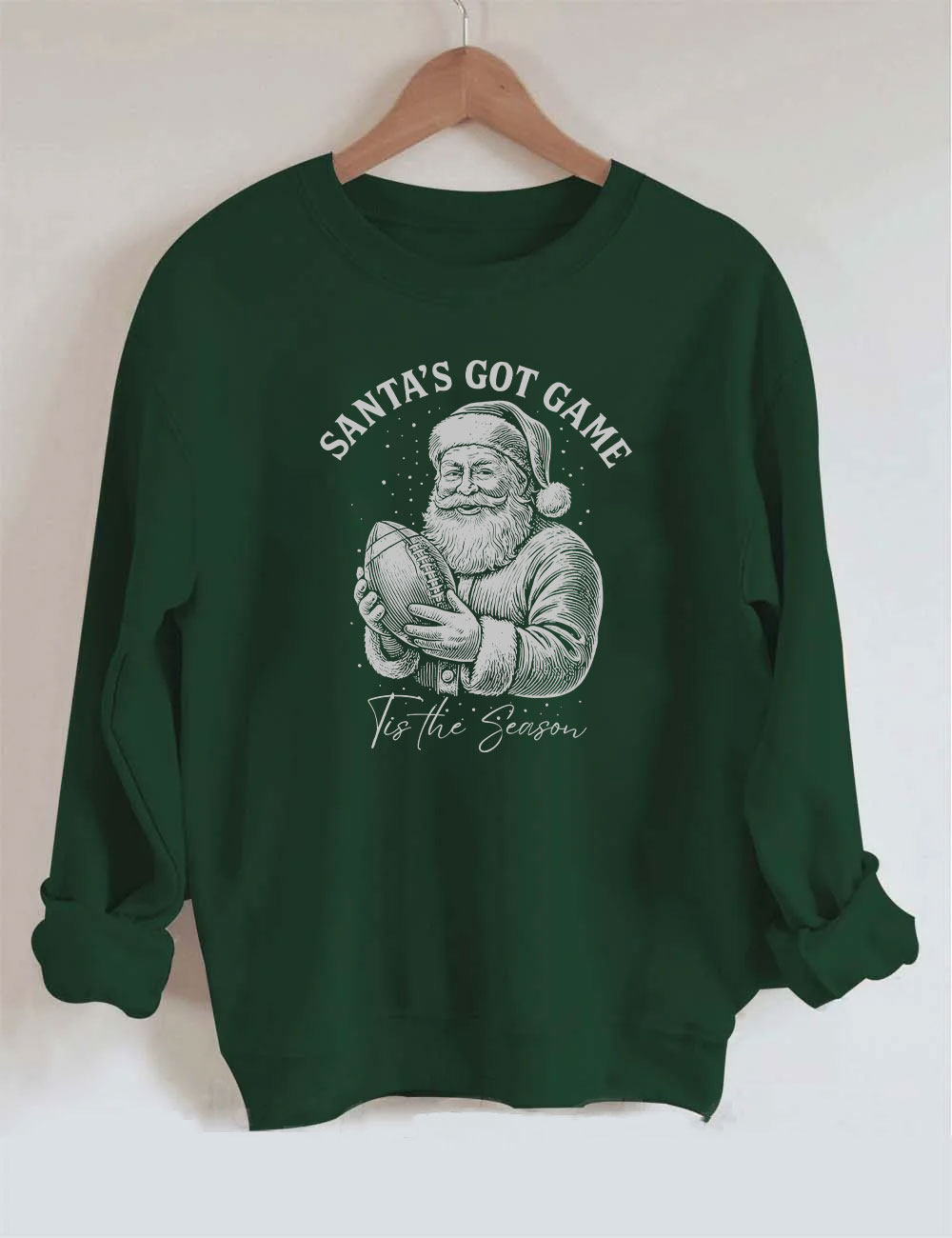 Tis the Season Vintage Santa Christmas Football Sweatshirt