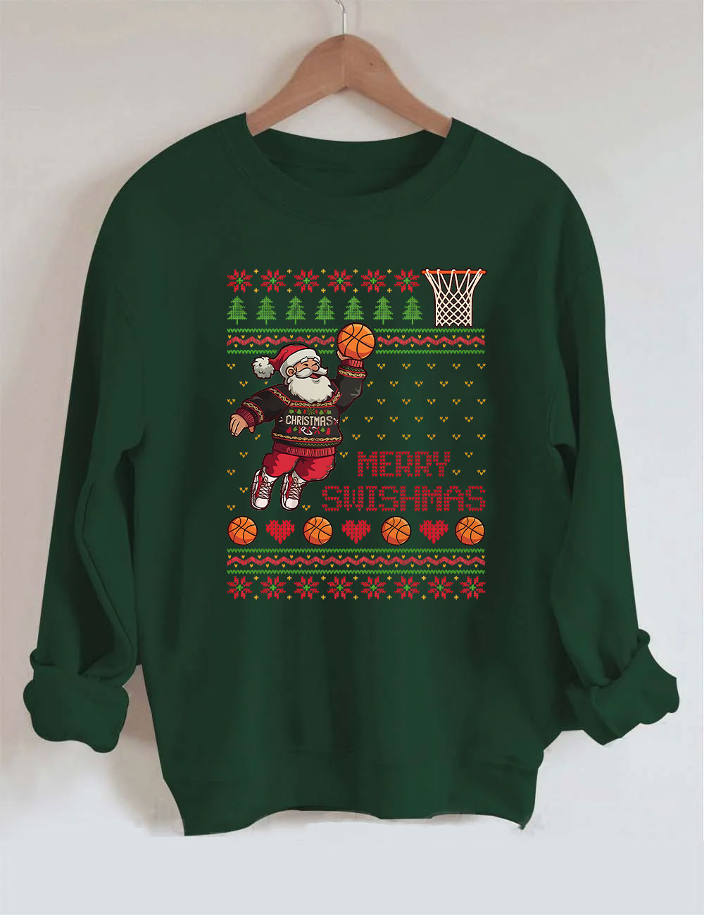 Santa Dunk Ugly Basketball Sweatshirt