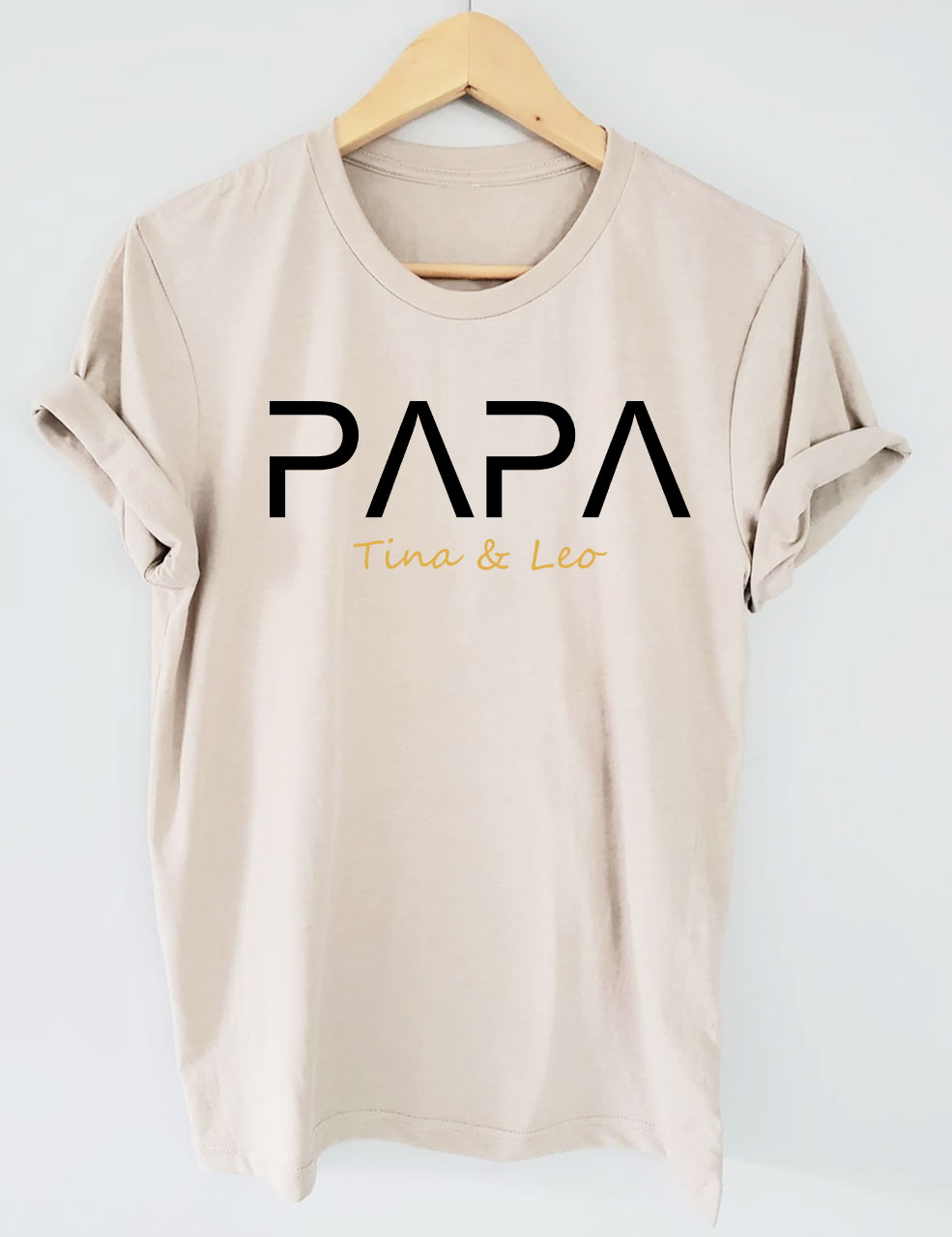 Custom PAPA With Child's Name T-shirt
