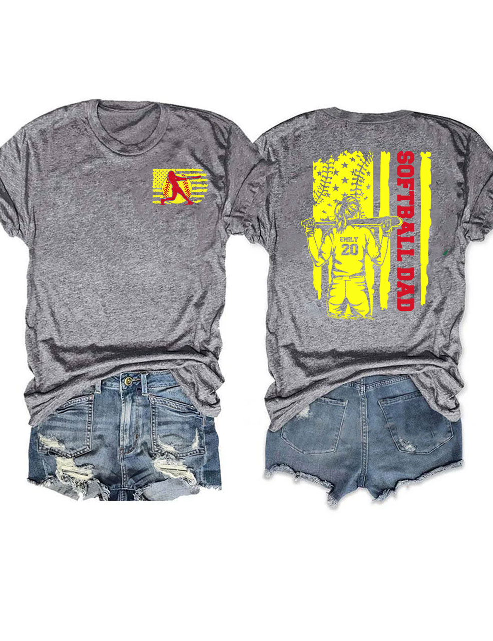 Custom Softball Dad T-Shirt