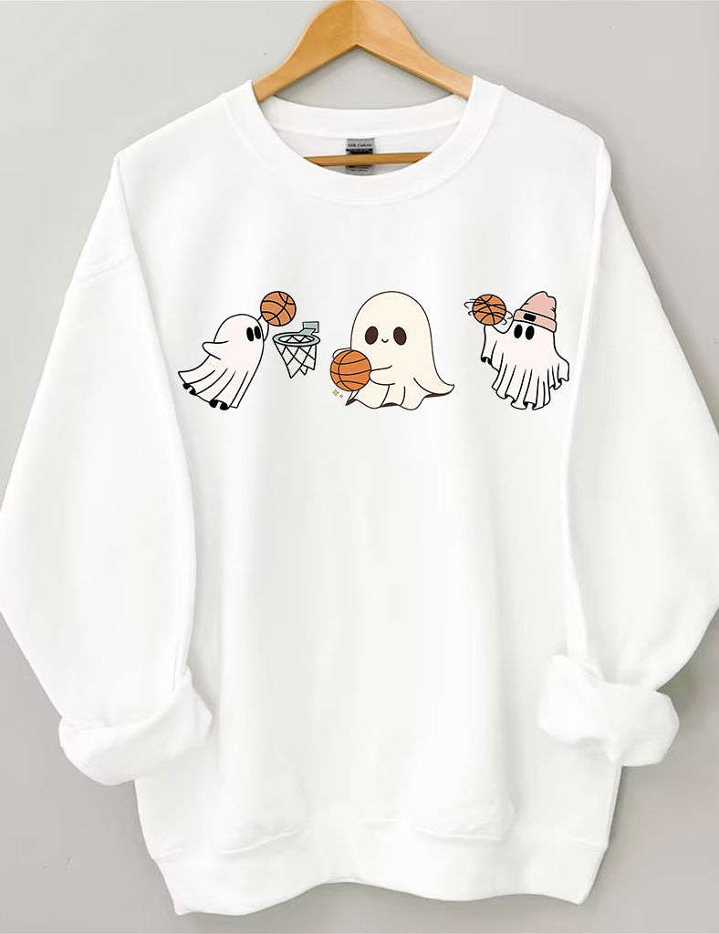 Halloween Ghost Basketball Sweatshirt
