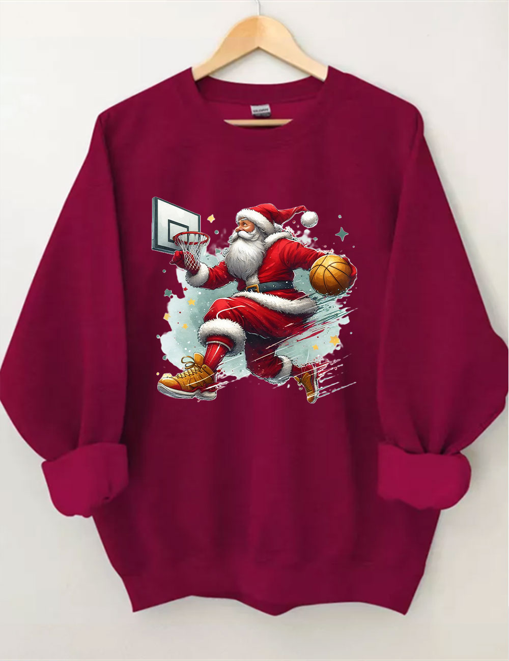 Funny Basketball Santa Merry Christmas Sweatshirt