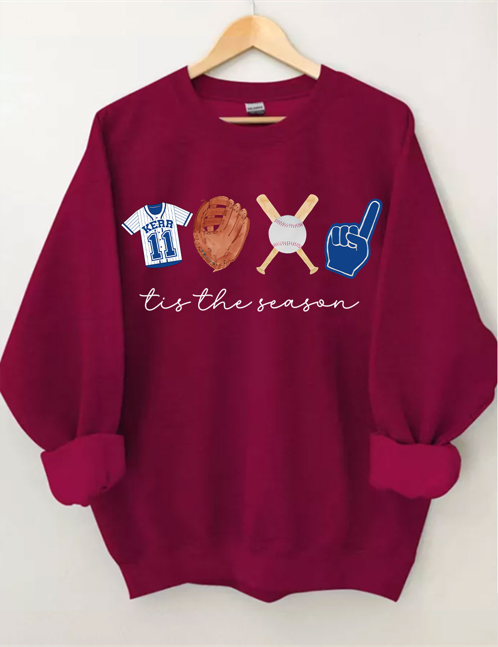 Custom Tis The Season Baseball Sweatshirt