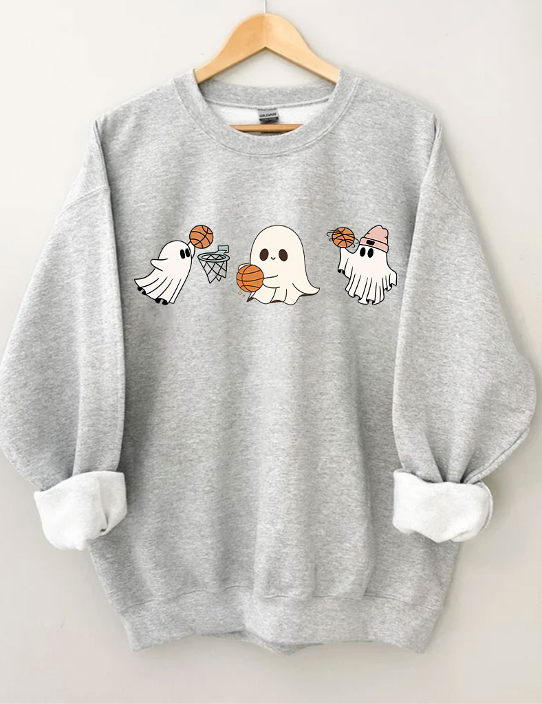 Halloween Ghost Basketball Sweatshirt