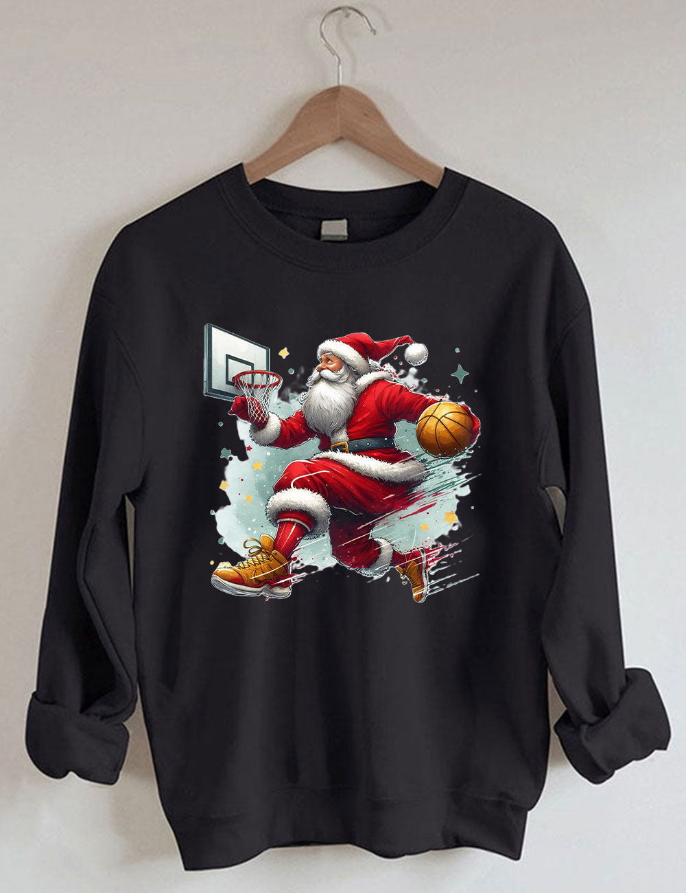 Funny Basketball Santa Merry Christmas Sweatshirt