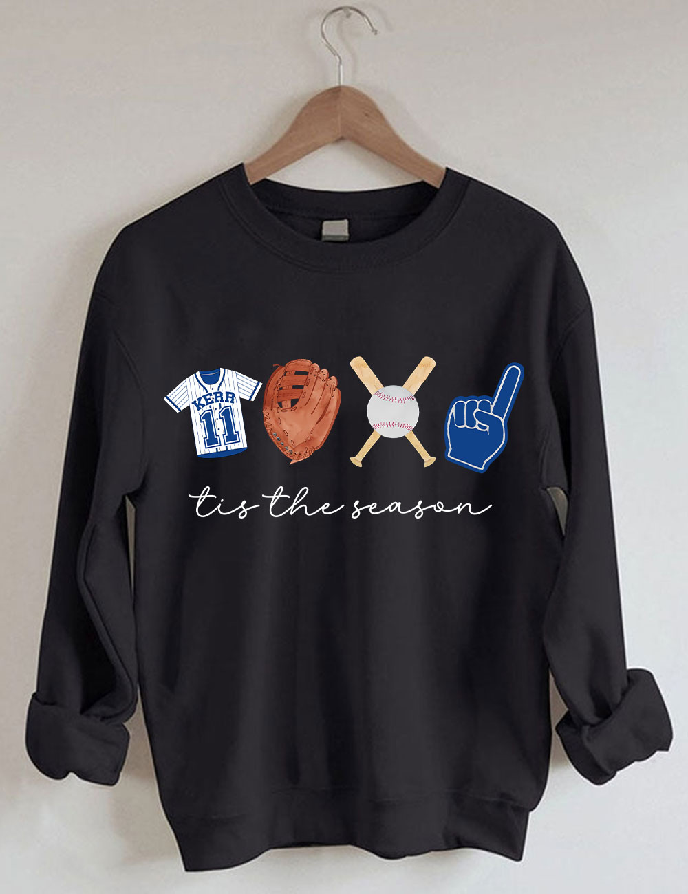 Custom Tis The Season Baseball Sweatshirt