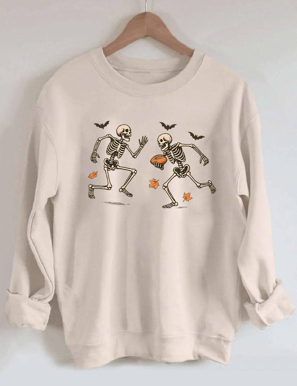 Funny Skeleton Football Halloween Sweatshirt