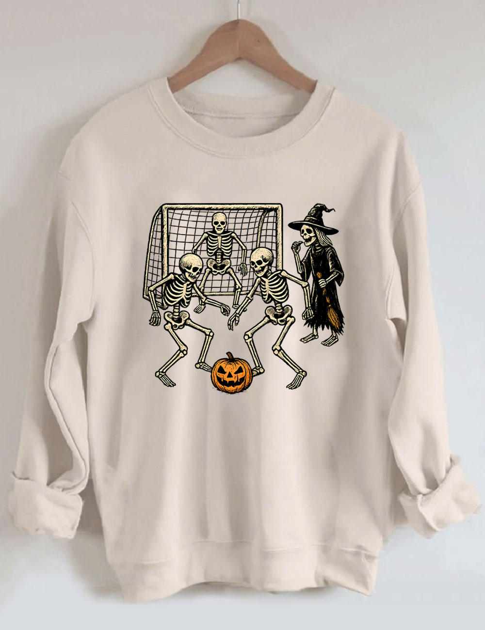 Skeletons Playing Soccer Funny Sweatshirt