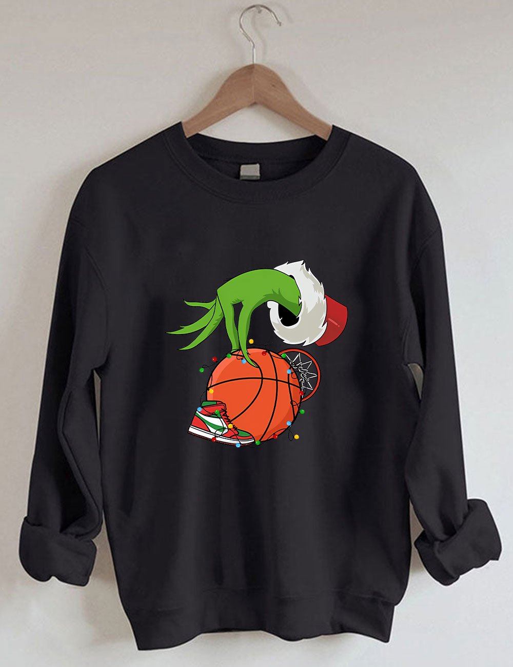 Green Christmas Basketball Sweatshirt