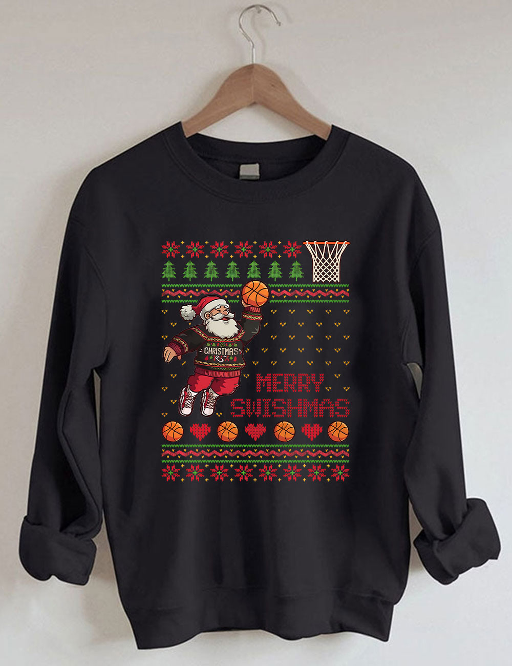 Santa Dunk Ugly Basketball Sweatshirt