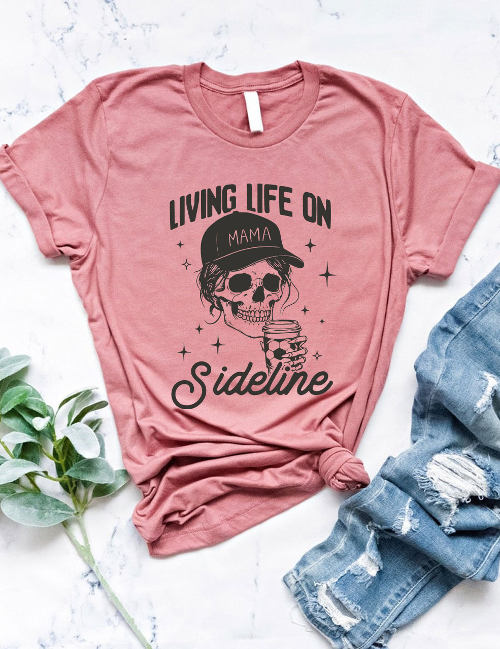 Living Life On Sideline Soccer Mom Funny T-Shirt