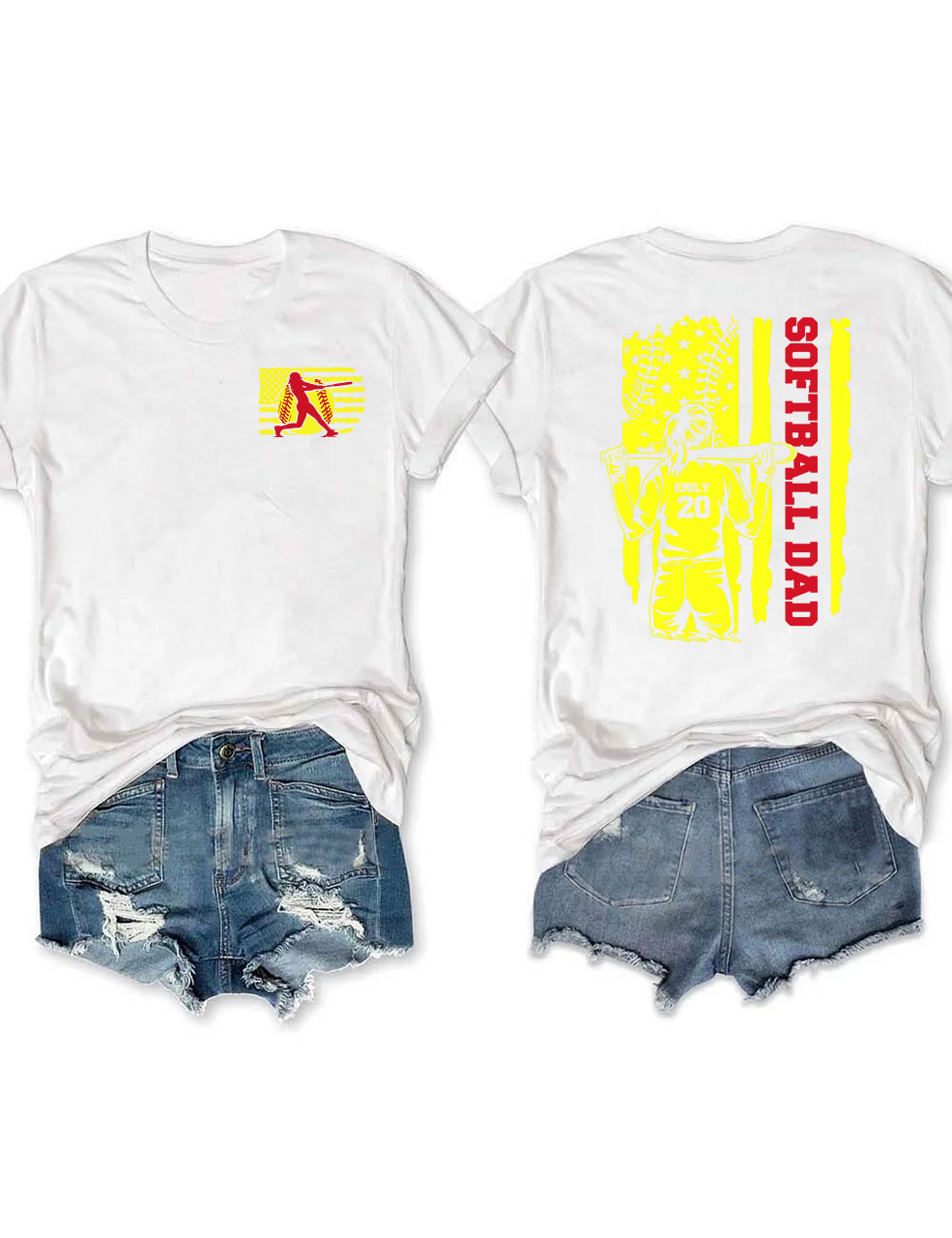 Custom Softball Dad T-Shirt