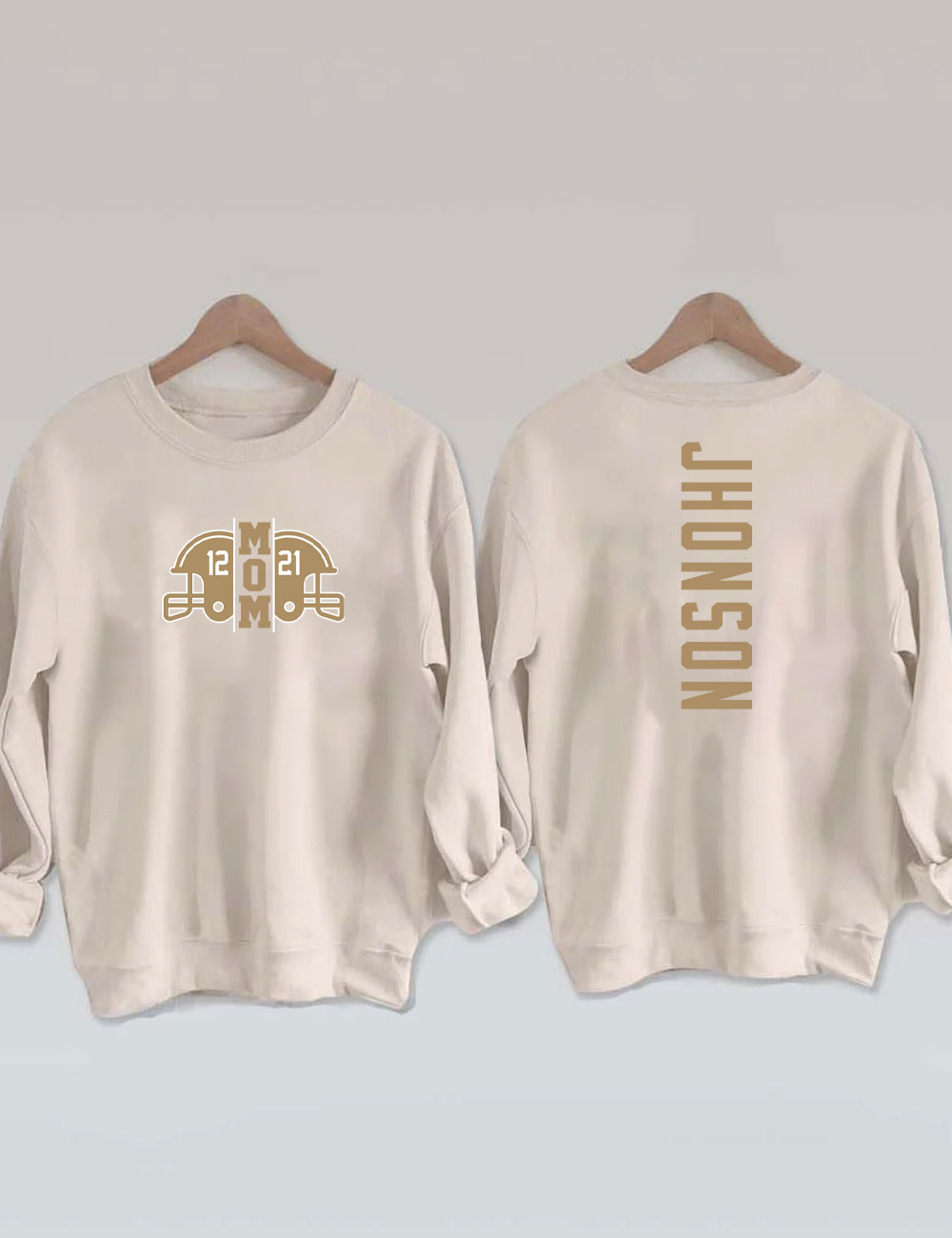 2 Players Custom Football Mom Sweatshirt