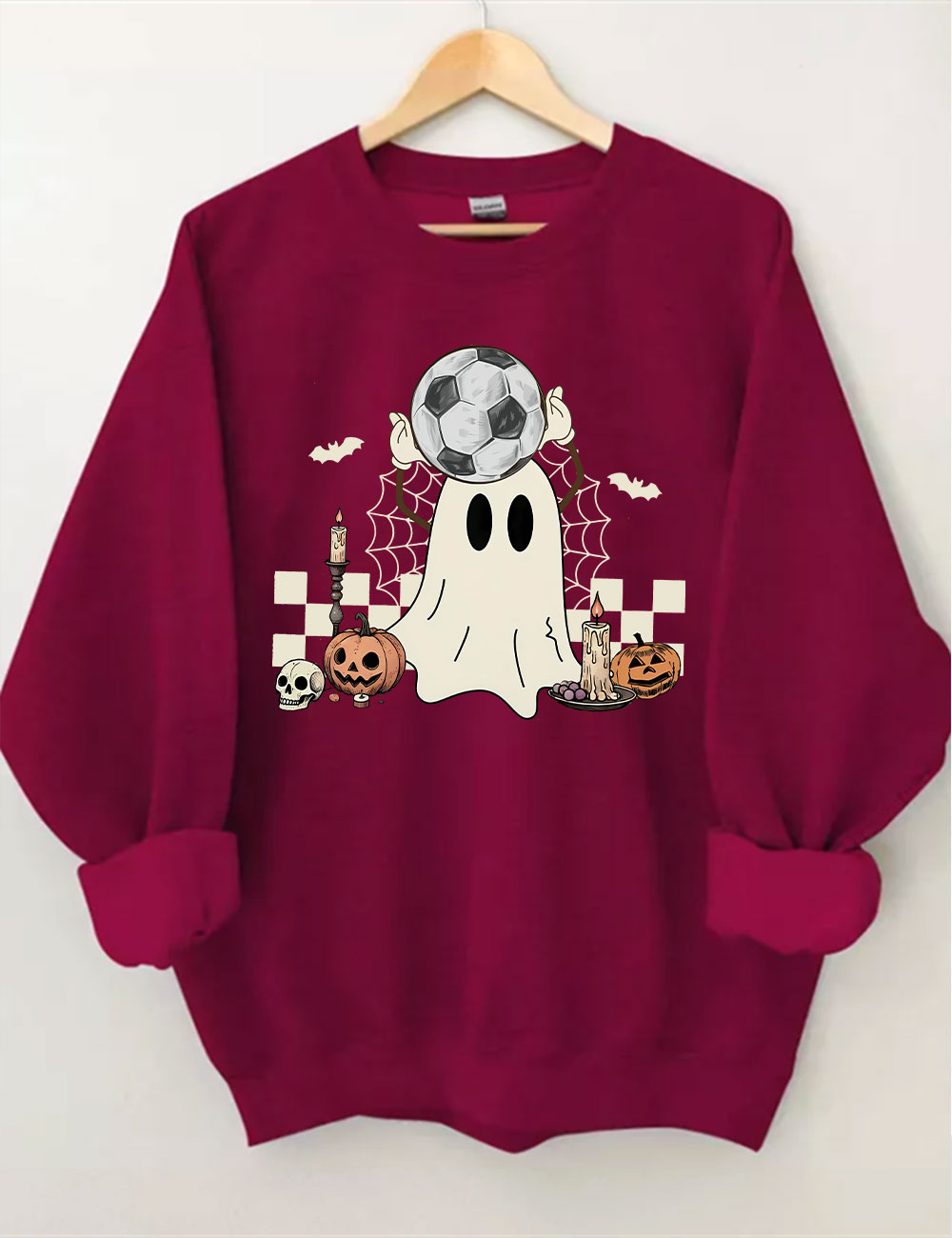 Retro Ghost Soccer Halloween Sweatshirt