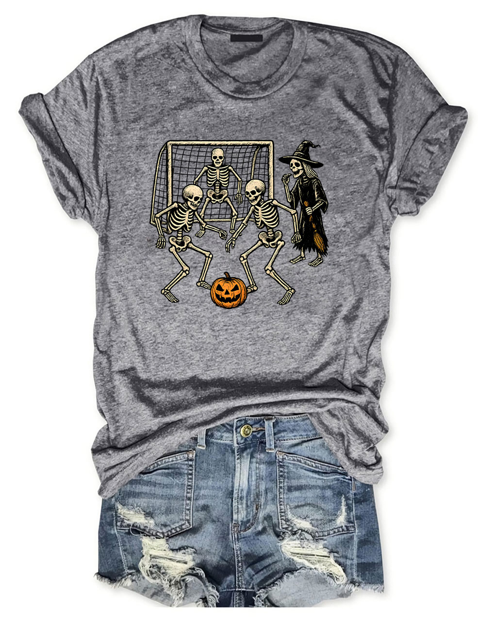 Skeletons Playing Soccer Funny T-Shirt