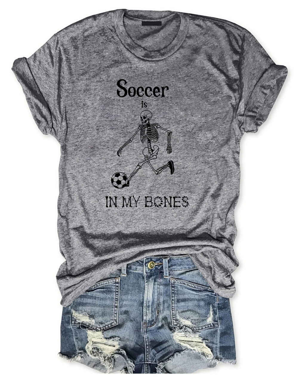 Soccer Is In My Bones Funny  Soccer Skeleton T-Shirt