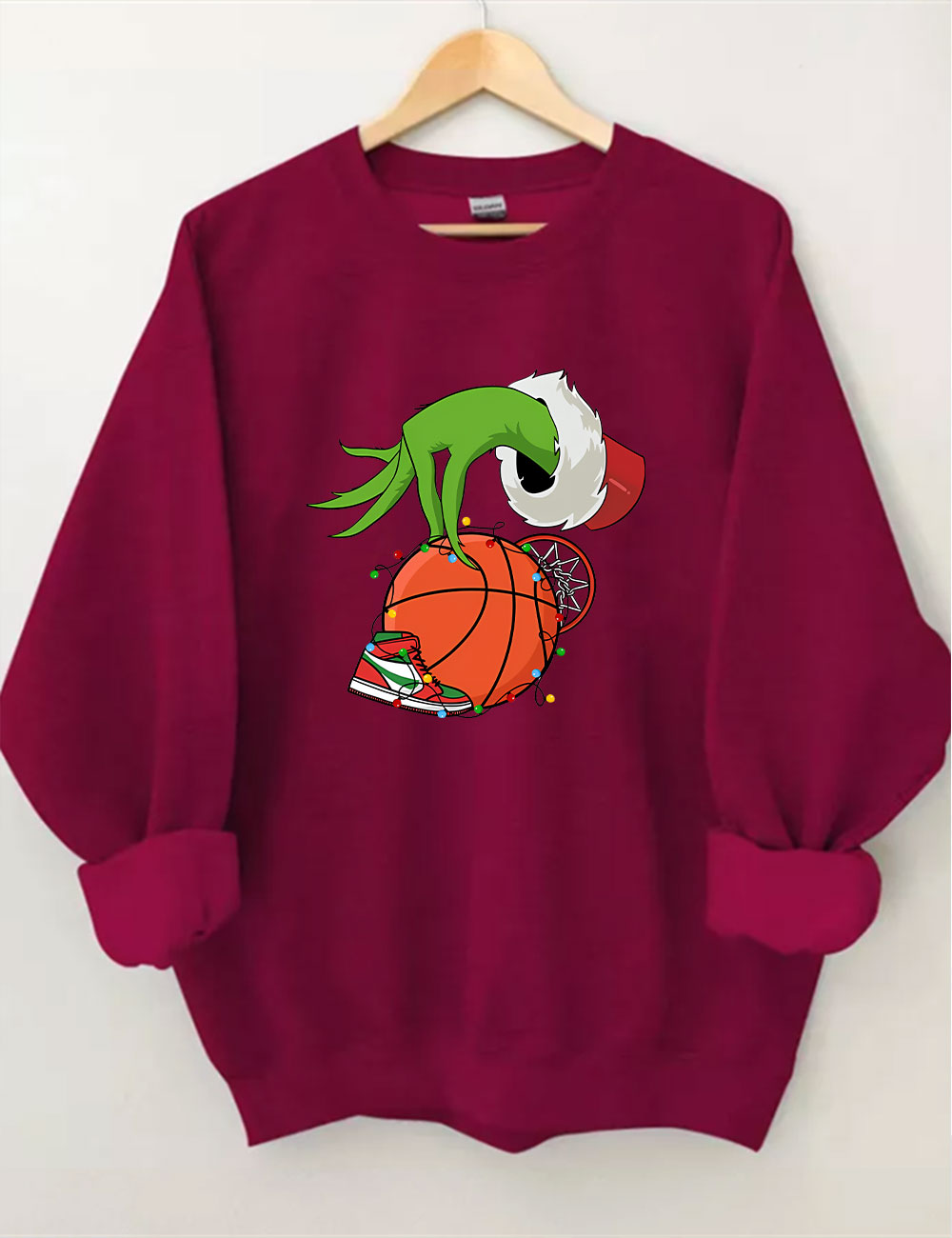 Green Christmas Basketball Sweatshirt