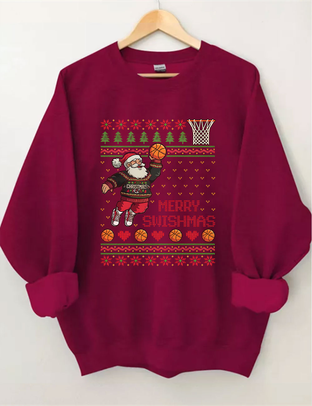 Santa Dunk Ugly Basketball Sweatshirt