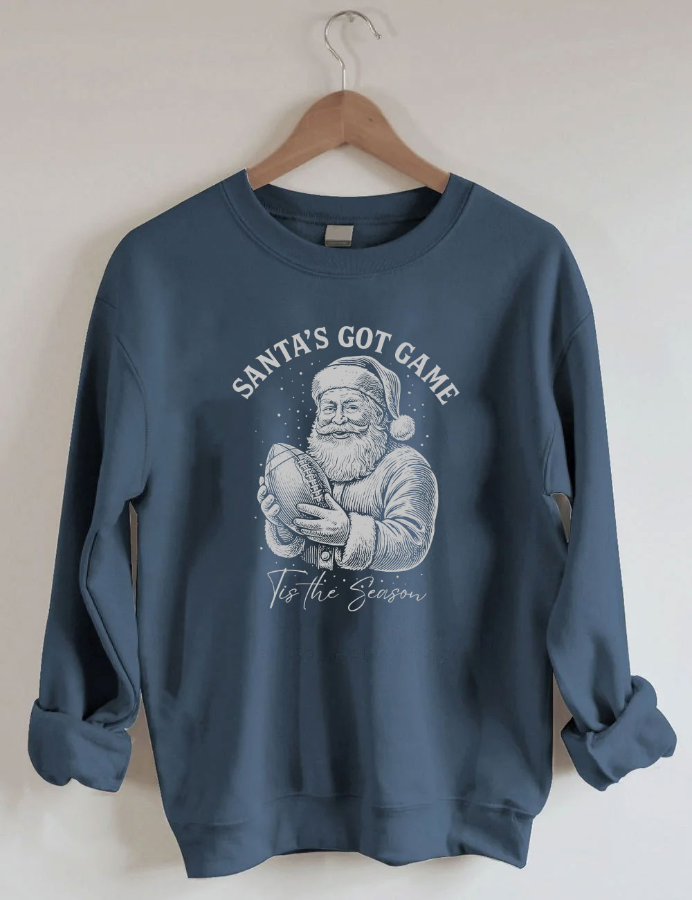 Tis the Season Vintage Santa Christmas Football Sweatshirt