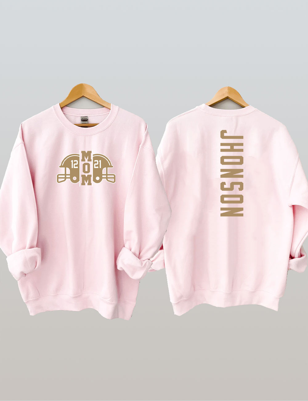 2 Players Custom Football Mom Sweatshirt