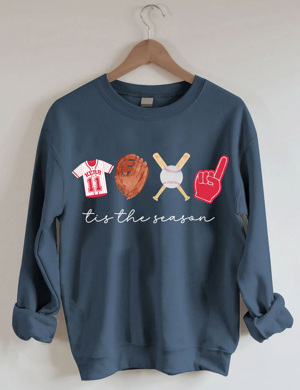Custom Tis The Season Baseball Sweatshirt