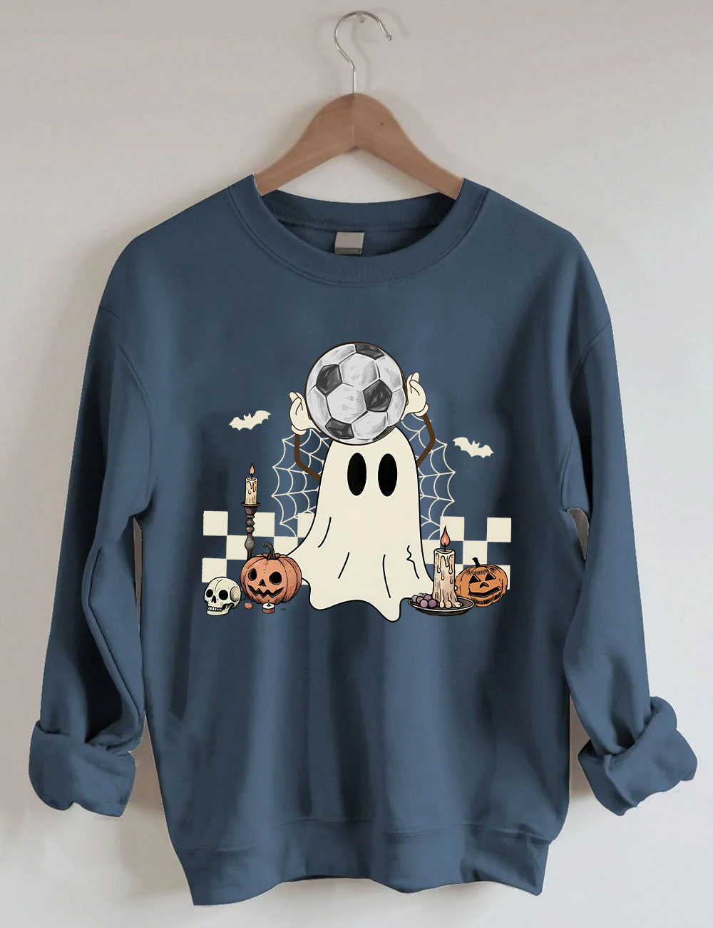 Retro Ghost Soccer Halloween Sweatshirt