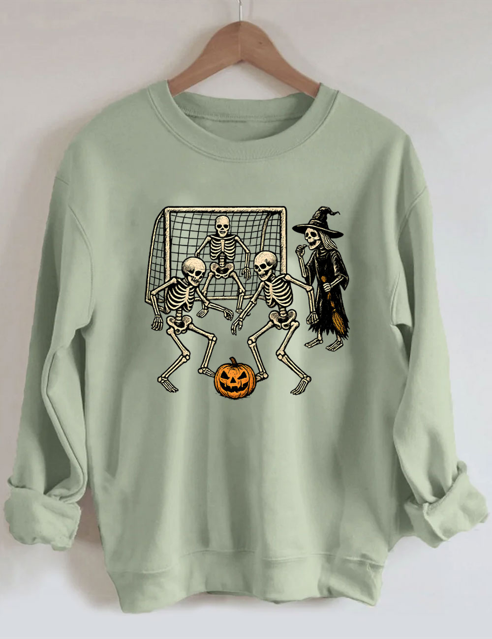 Skeletons Playing Soccer Funny Sweatshirt