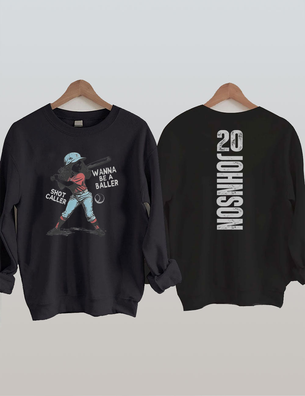 Custom Wanna be a baller shot caller Retro Baseball Sweatshirt