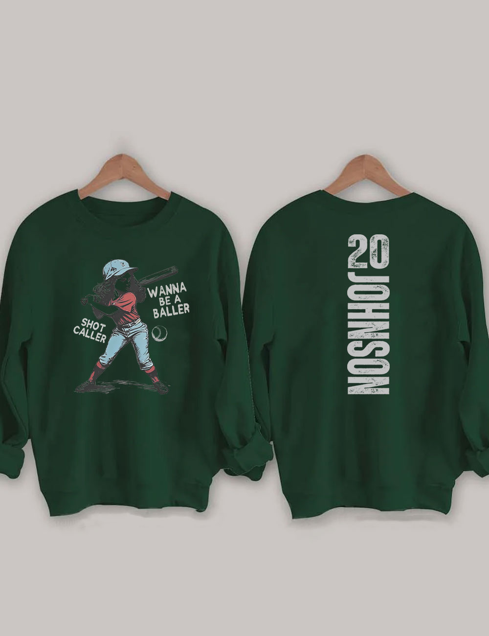 Custom Wanna be a baller shot caller Retro Baseball Sweatshirt