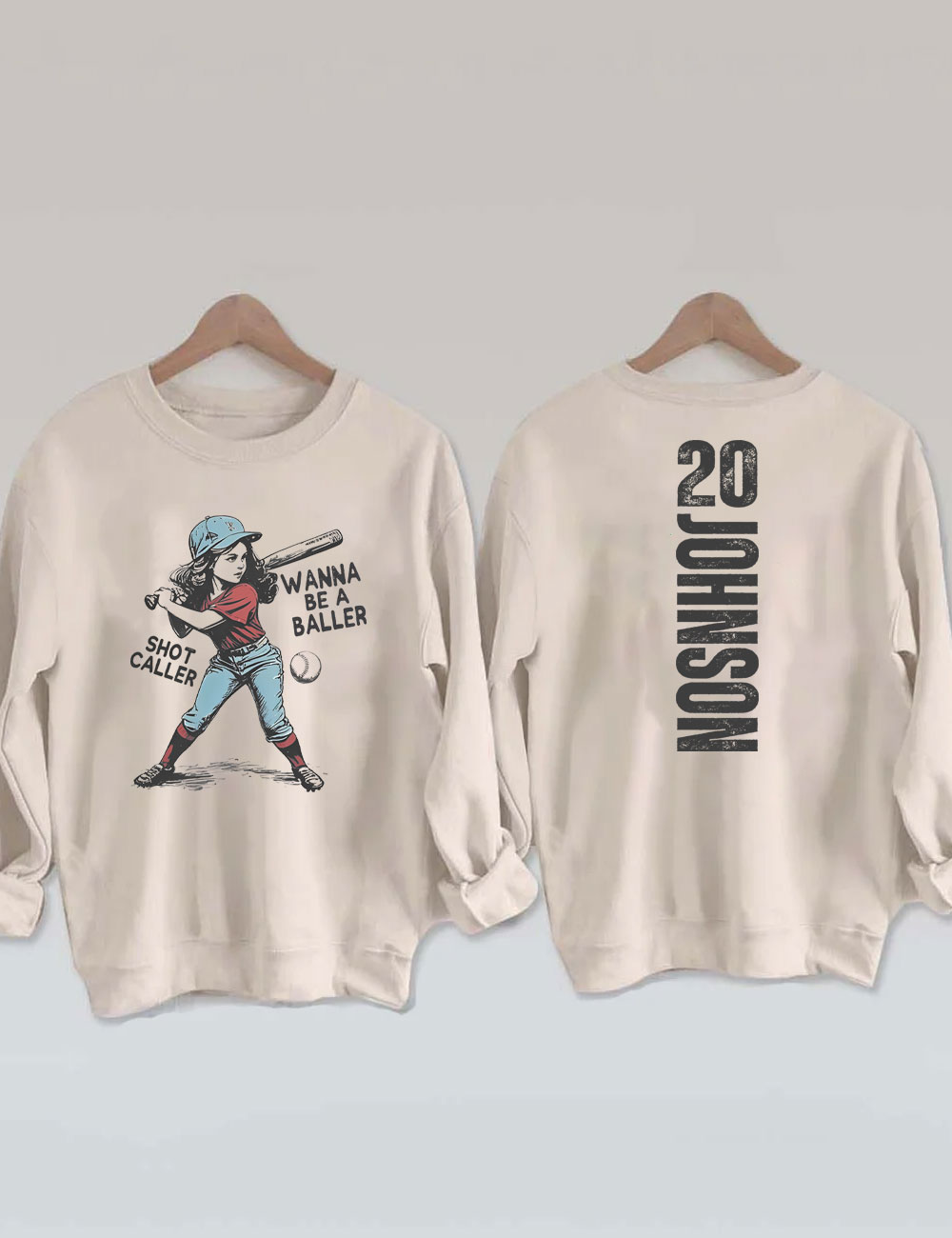 Custom Wanna be a baller shot caller Retro Baseball Sweatshirt