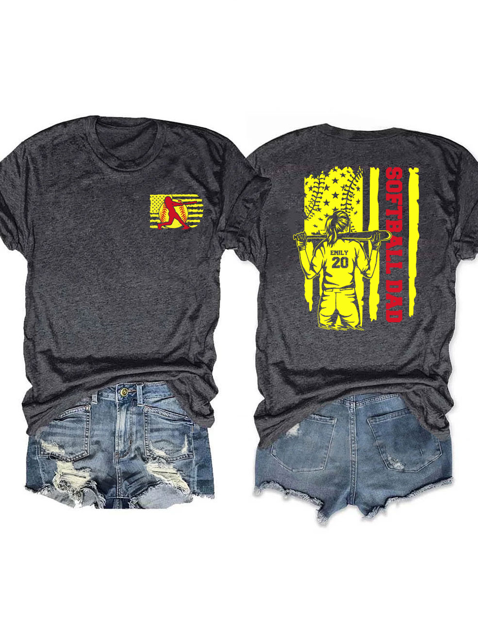 Custom Softball Dad T-Shirt