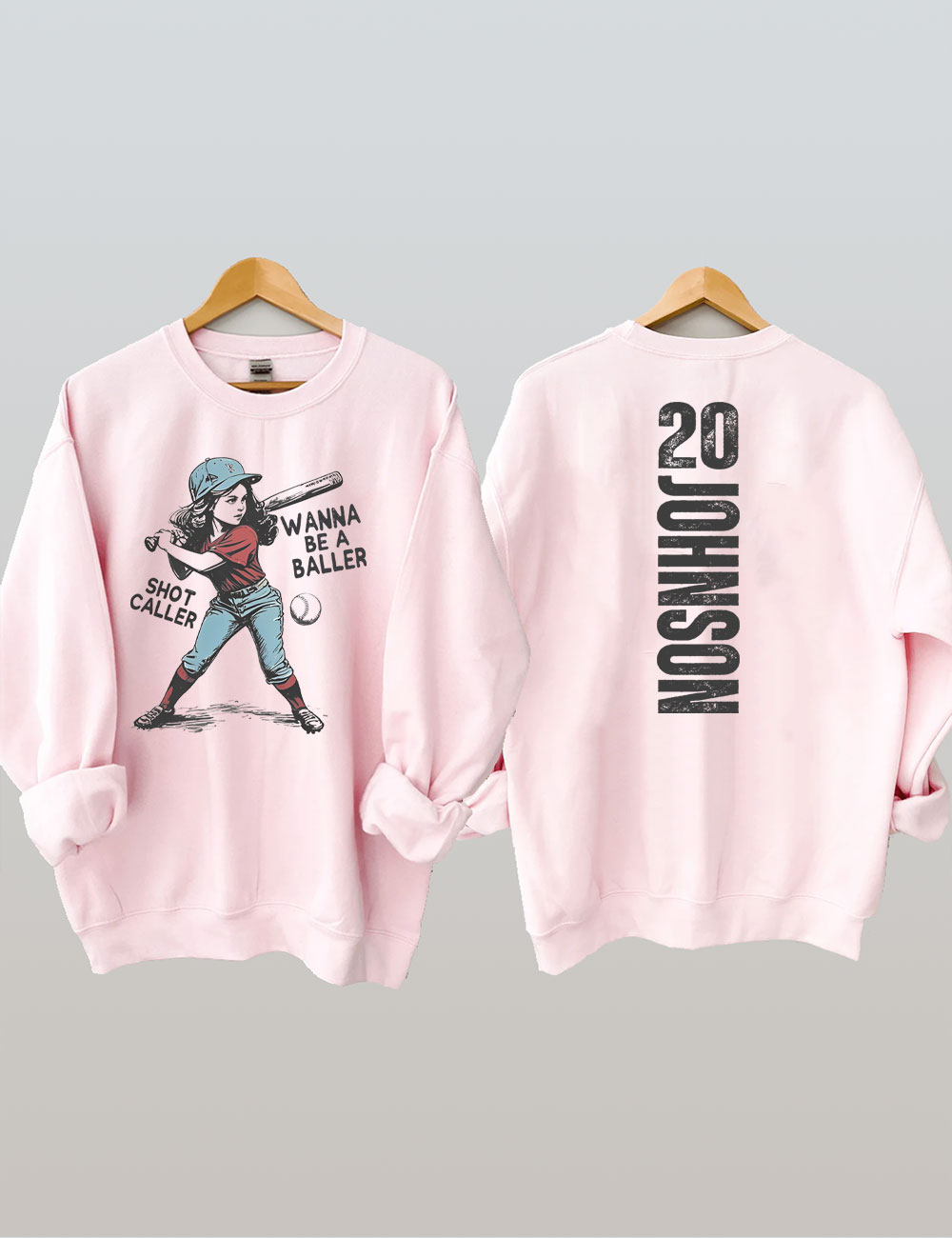 Custom Wanna be a baller shot caller Retro Baseball Sweatshirt