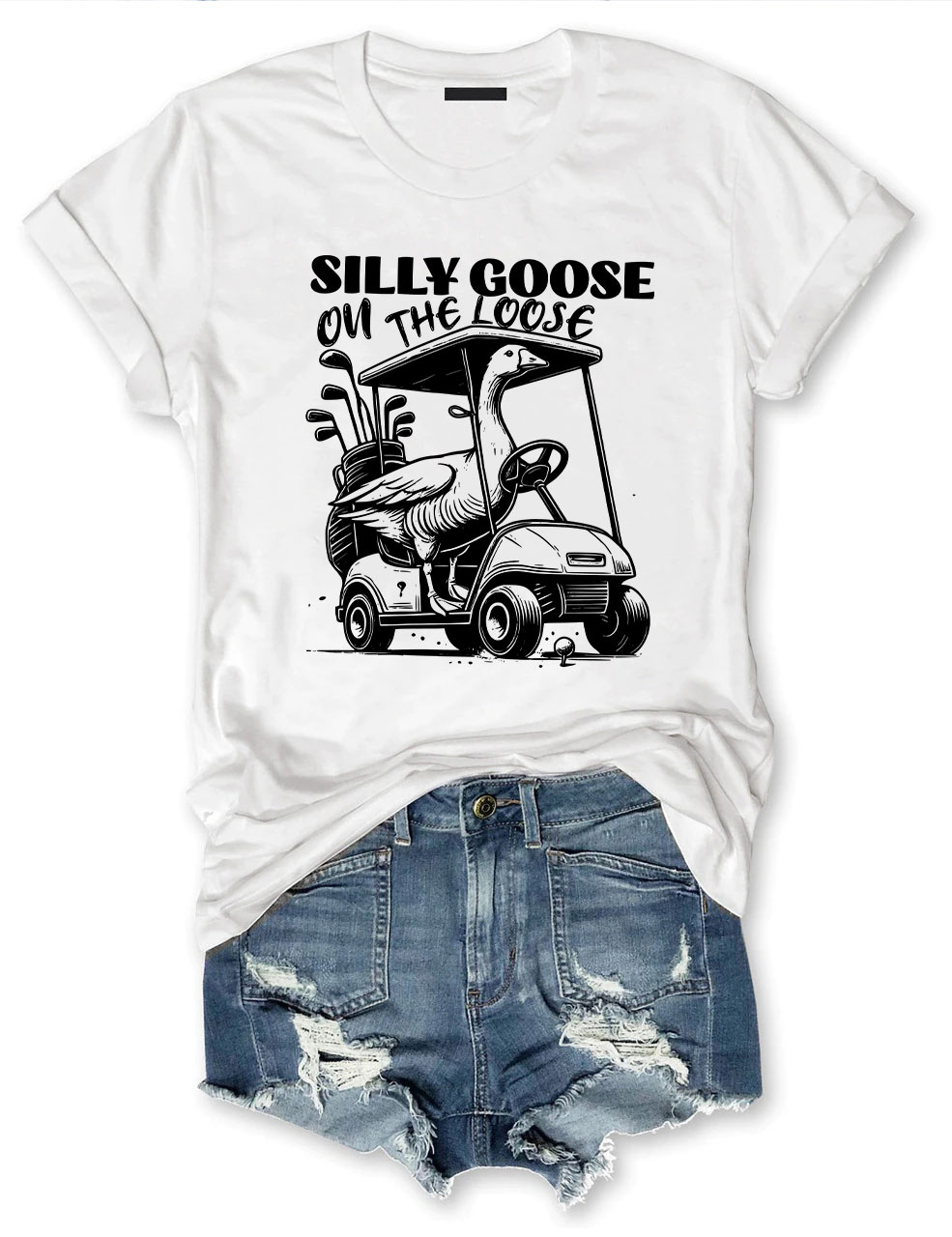 Silly Goose On The Loose Funny Golf T-shirt