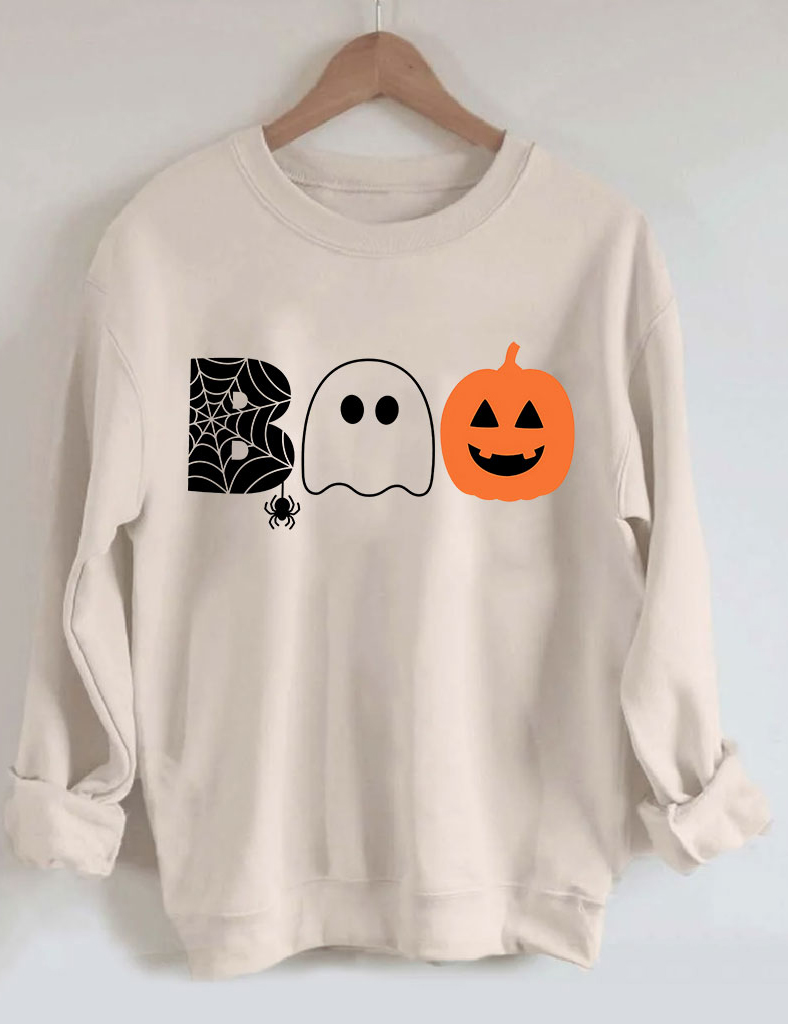 Boo Halloween Ghost Basketball Sweatshirt
