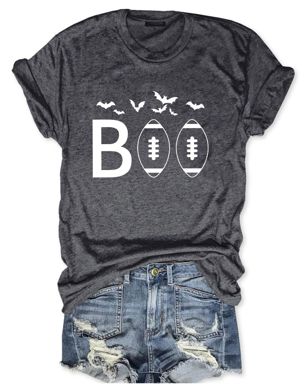 BOO Halloween Football T-Shirt