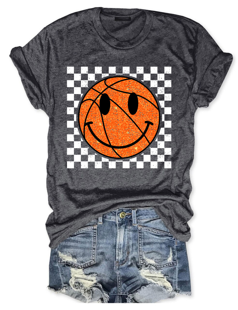 Smile Face Basketball Gameday T-shirt