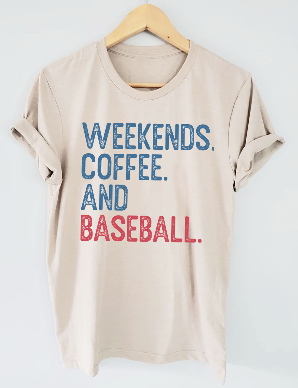 Custom Weekends Coffee Baseball T-Shirt