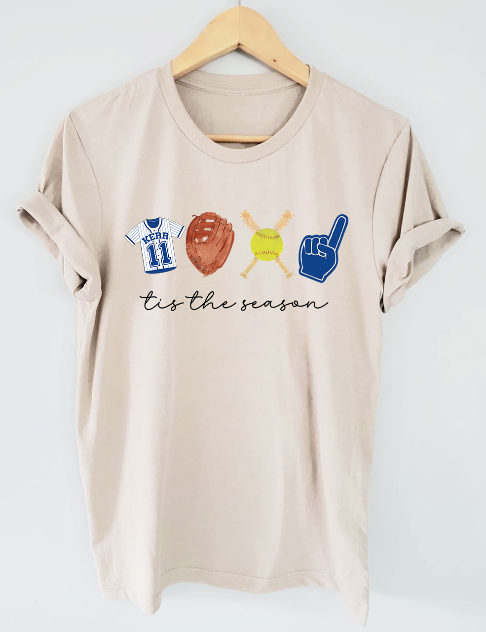 Tis The Season Custom Softball T-Shirt