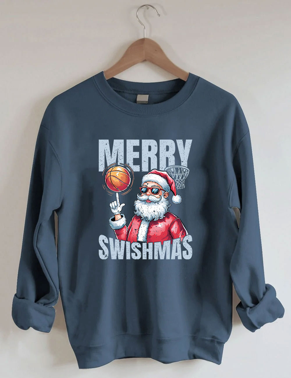 Merry Swishmas Basketball Sweatshirt