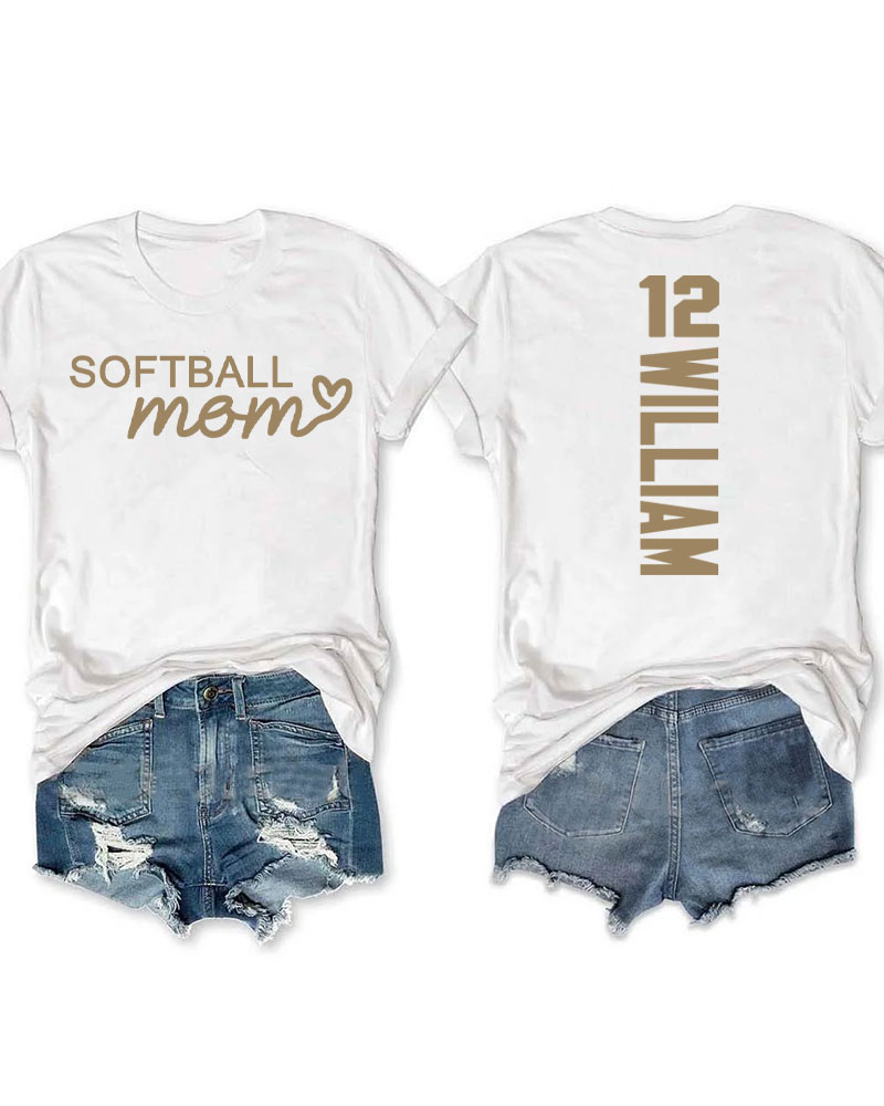 Custom Softball Mom T-Shirt