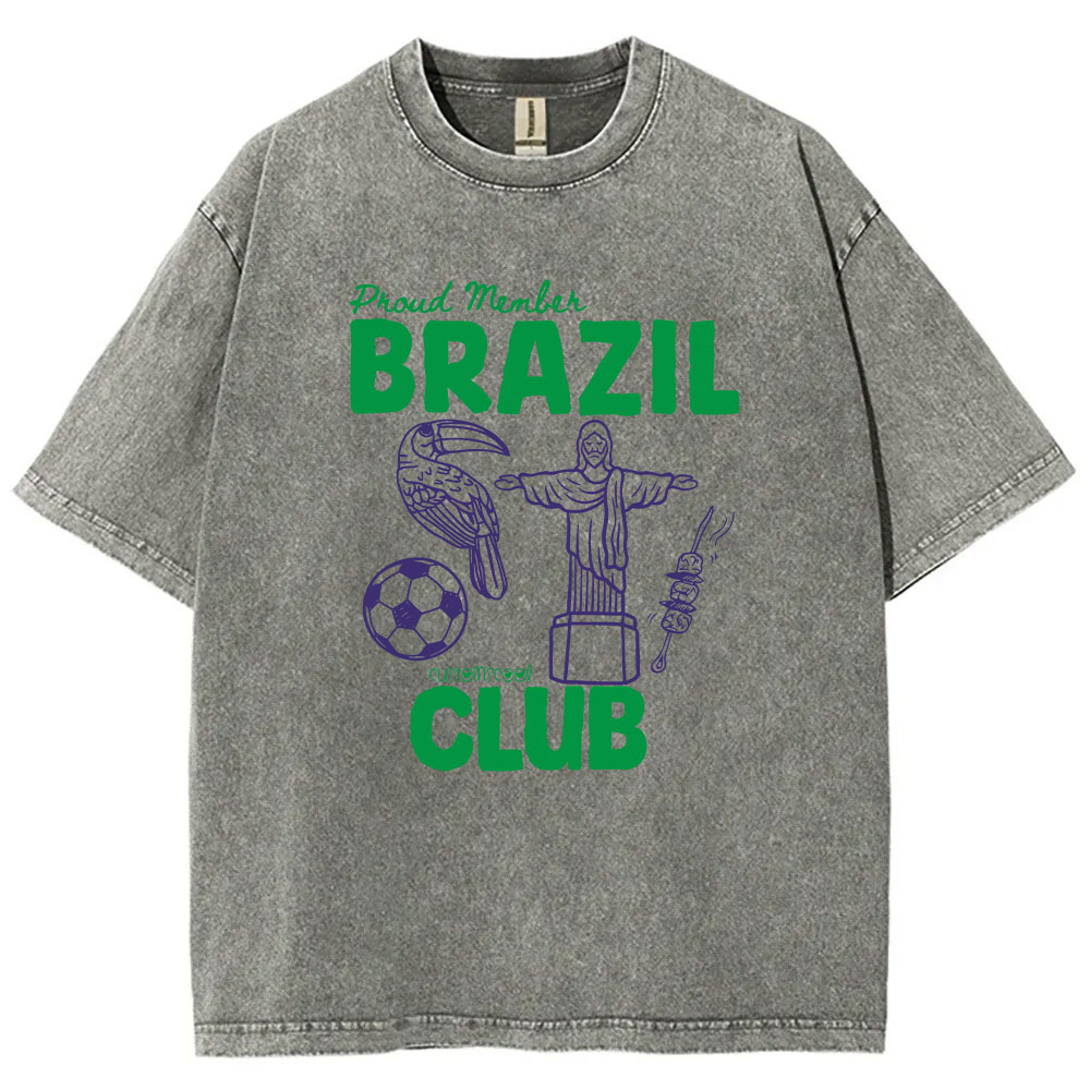 Proud Member Brazil Club Washed T-shirt