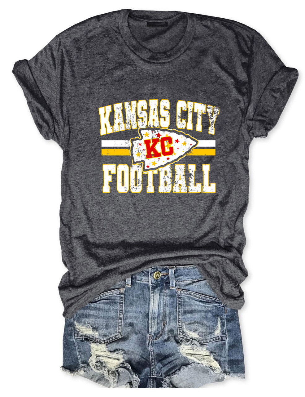 KC Chiefs Arrowhead Football T-Shirt