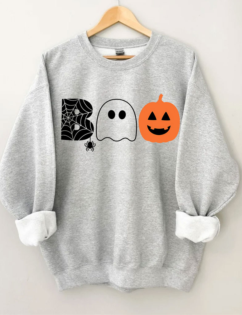Boo Halloween Ghost Basketball Sweatshirt