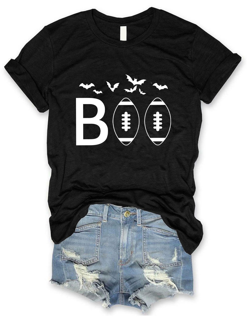 BOO Halloween Football T-Shirt