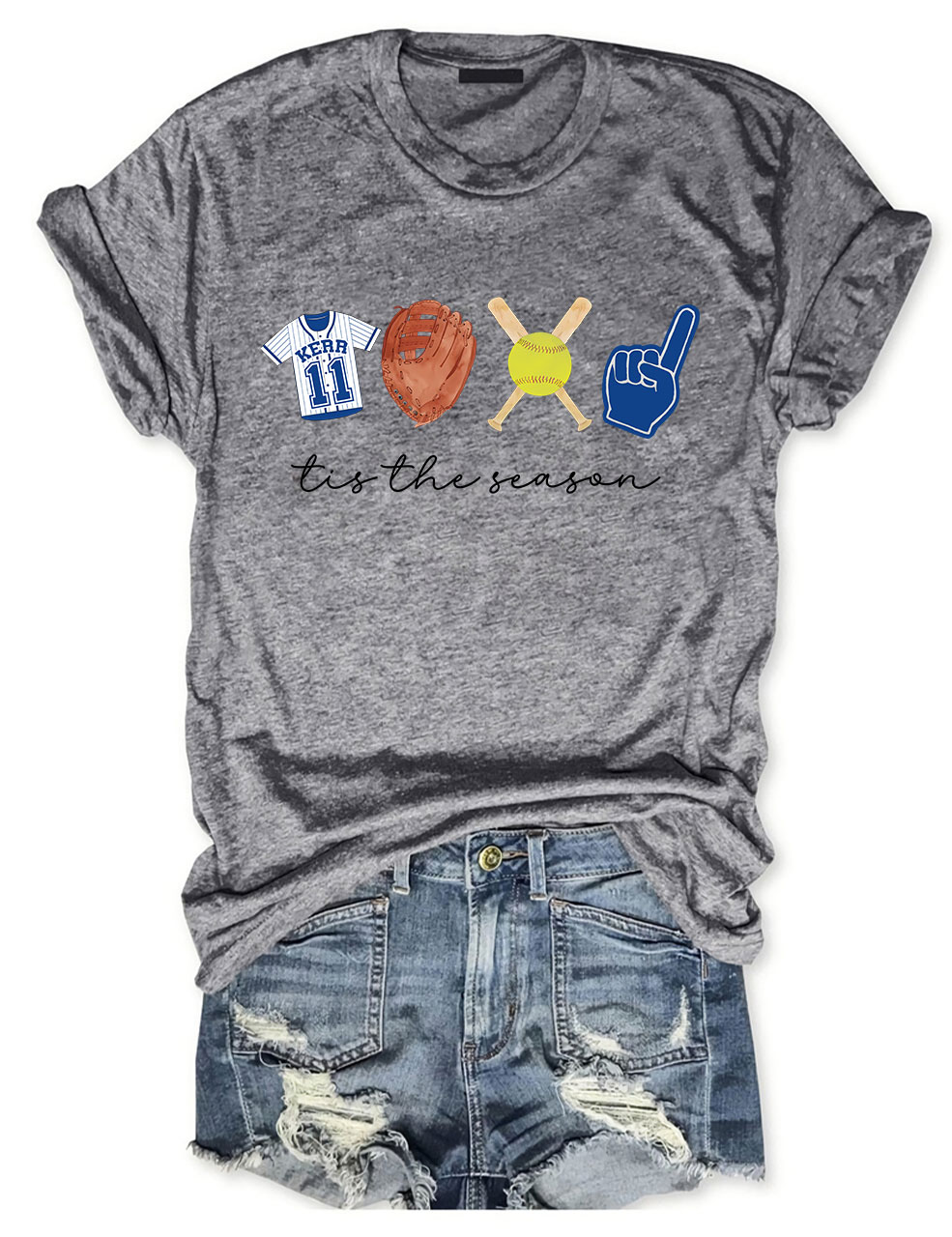 Tis The Season Custom Softball T-Shirt