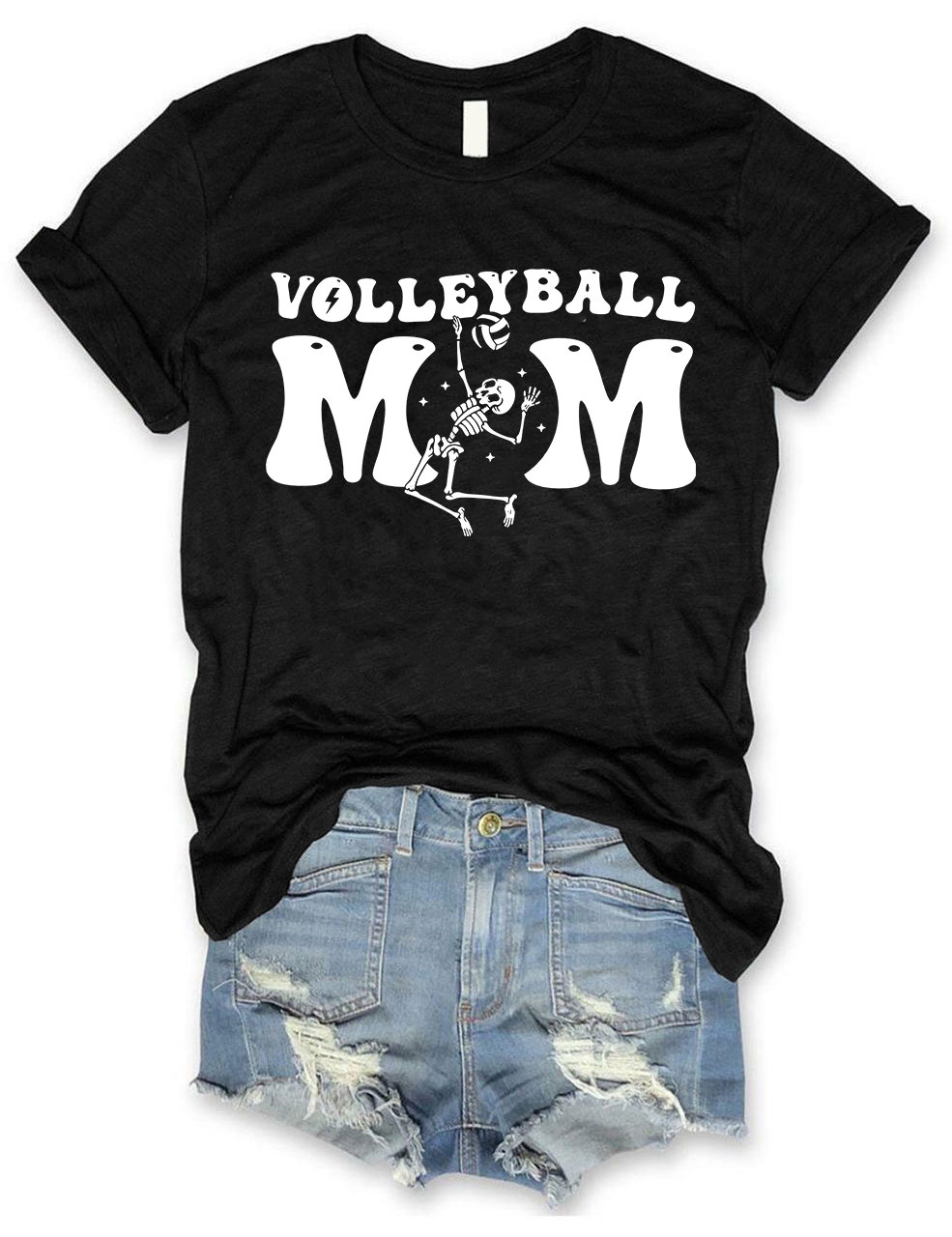 Volleyball Skeleton Mom T-shirt