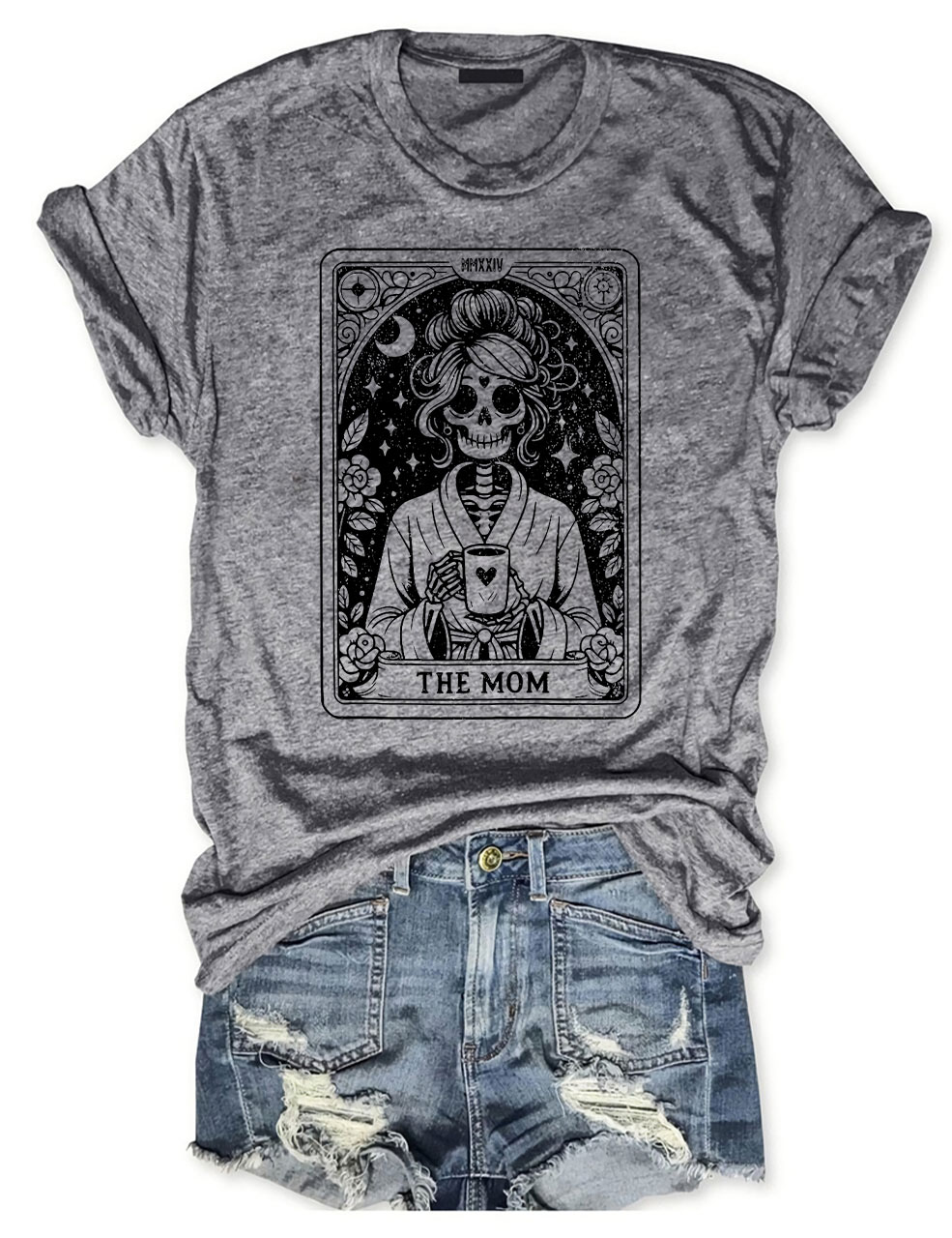 Funny Skeleton Baseball Mom Tarot Card T-shirt