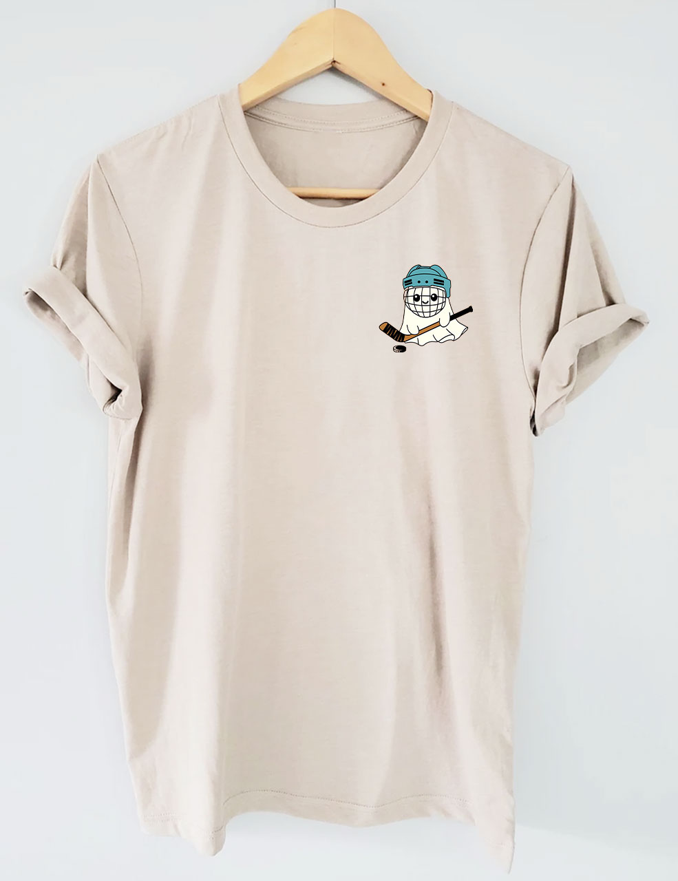 Halloween Ghost Ice Hockey Funny T-shirt