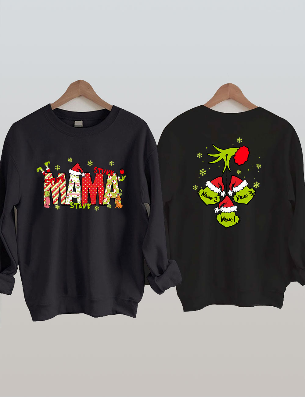 Custom Christmas Mama Kids Names Sweatshirt